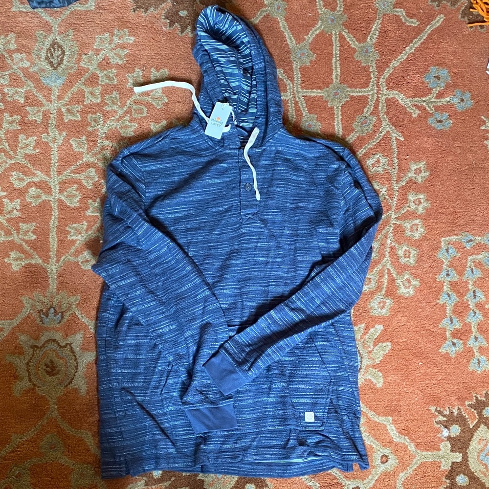 NWT Marine Layer Blue Striped Portola Beach Pullover Men’s L